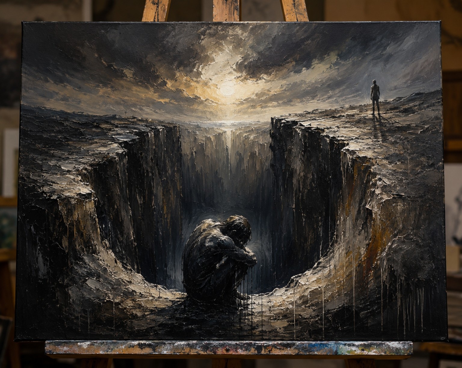 Baratro dell'anima, pittura su tela
